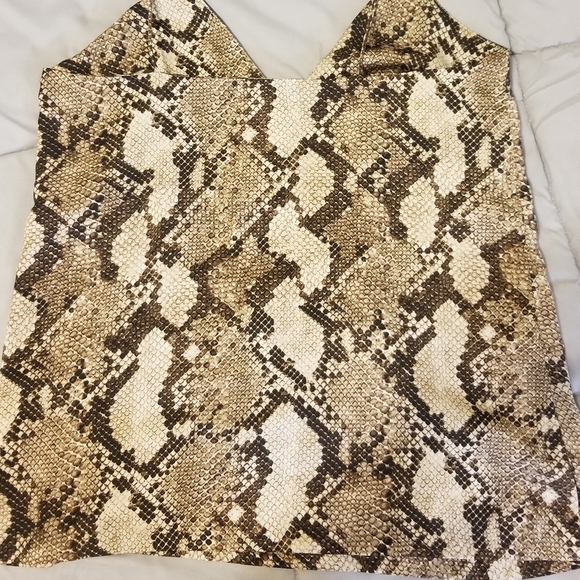 Tan brown snake print camisole tank top - Picture 4 of 6